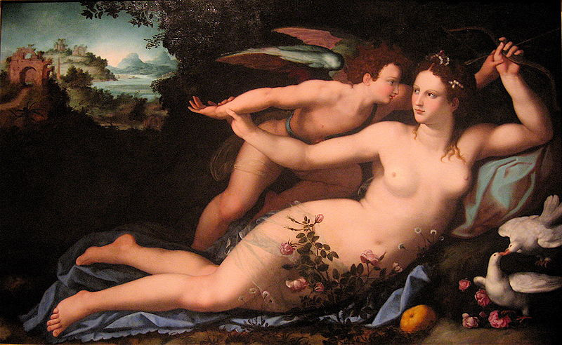 Venus disarming Cupid.